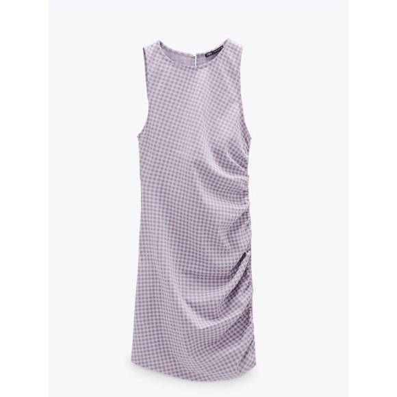 Zara purple gingham dress (worn once!) - Picture 1 of 4